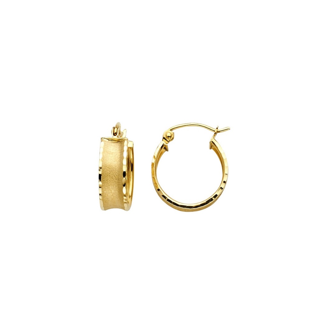 14K Yellow Gold Hoop Earrings for Women